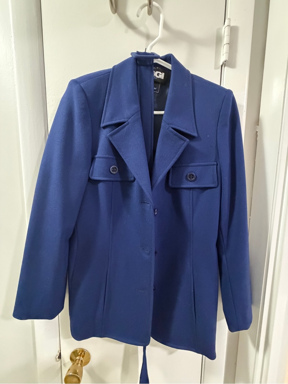 Les Copains Deep Blue Tailored Wool-Blend Blazer